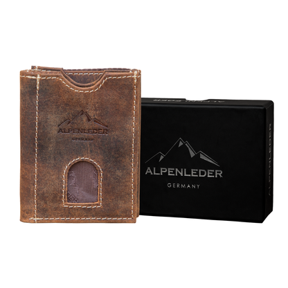 Alpenleder Herren-Geldbörse POCKET aus Büffelleder – Hosentaschenformat